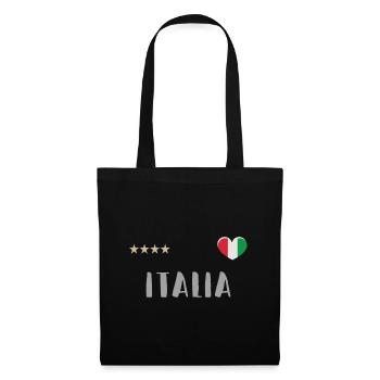 Italy football fan jersey flag with heart - Tote Bag - black - Front