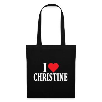 t-shirt I love Christine t-shirt gift idea - Tote Bag - black - Front