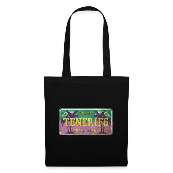 Tenerife Été Sun Beach Sea Palms Vacances - Sac en tissu - noir - Devant