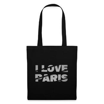 Paris France City Font Skyline J’adore - Sac en tissu - noir - Devant