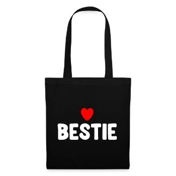 Bestie Herz - Stoffbeutel - Schwarz - Vorne