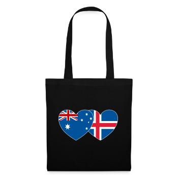 Australien Island Flagge Herz - Stoffbeutel - Schwarz - Vorne