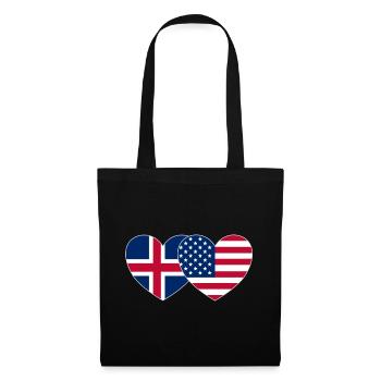 Islande usa Flag Heart - Sac en tissu - noir - Devant