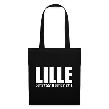 Coordonnées de Lille - Sac en tissu - noir - Devant