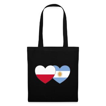 Poland Argentina Flag Heart - Tote Bag - black - Front
