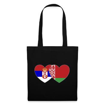 Serbie Biélorussie Drapeau Cœur - Sac en tissu - noir - Devant