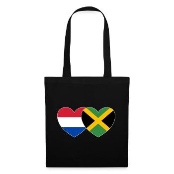 Holland Jamaika Flagge Herz - Stoffbeutel - Schwarz - Vorne