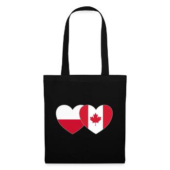 Pologne Canada Flag Heart - Sac en tissu - noir - Devant