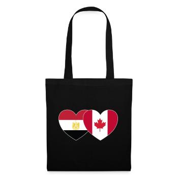 Égypte Canada Flag Heart - Sac en tissu - noir - Devant