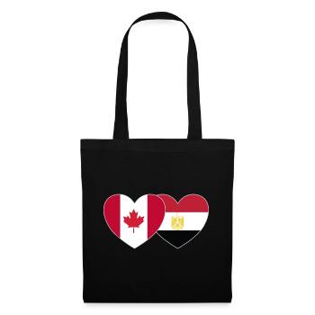 Canada Egypt Flag Heart - Tote Bag - black - Front