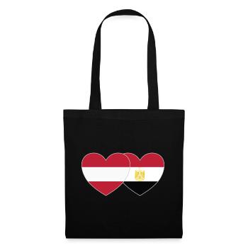 Austria Egypt Flag Heart - Tote Bag - black - Front
