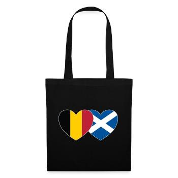 Belgique Ecosse Flag Heart - Sac en tissu - noir - Devant