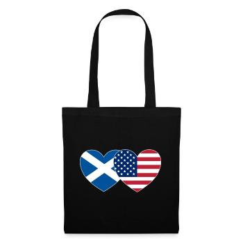 Écosse Usa Flag Heart - Sac en tissu - noir - Devant