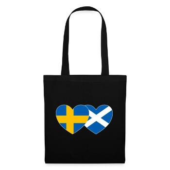 Schweden Schottland Flagge Herz - Stoffbeutel - Schwarz - Vorne