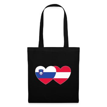 Slovenia Austria Flag Heart - Tote Bag - black - Front