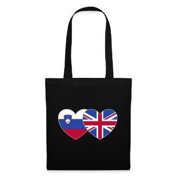 Slovenia England Flag Heart - Tote Bag - black - Front