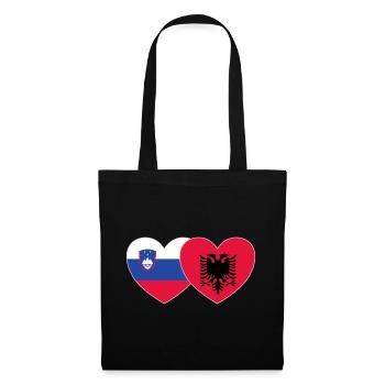 Slovenia Albania Flag Heart - Tote Bag - black - Front