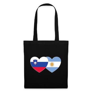 Slovenia Argentina Flag Heart - Tote Bag - black - Front