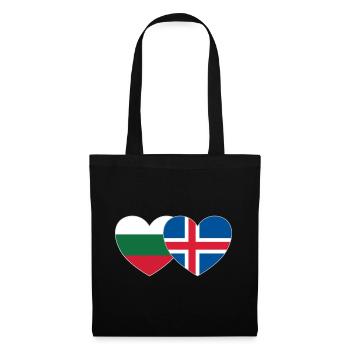 Bulgarien Island Flagge Herz - Stoffbeutel - Schwarz - Vorne