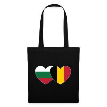 Bulgarie Belgique Drapeau Coeur - Sac en tissu - noir - Devant
