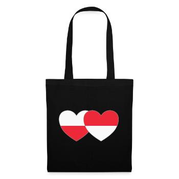 Pologne Indonésie Drapeau Cœur - Sac en tissu - noir - Devant
