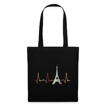Heartbeat Eiffel Tower - Tote Bag - black - Front