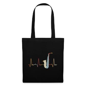 Heartbeat Saxophone - Sac en tissu - noir - Devant
