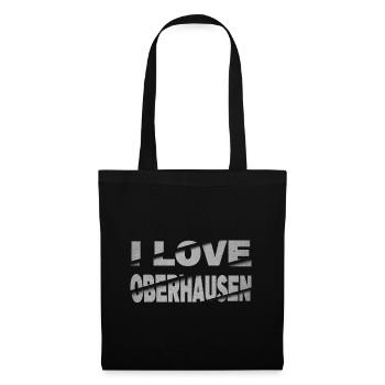 Oberhausen Deutschland Stadt Schrift I Love - Stoffbeutel - Schwarz - Vorne