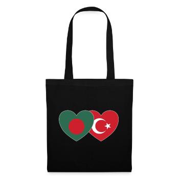Bangladesh Turkey Flag Heart - Tote Bag - black - Front