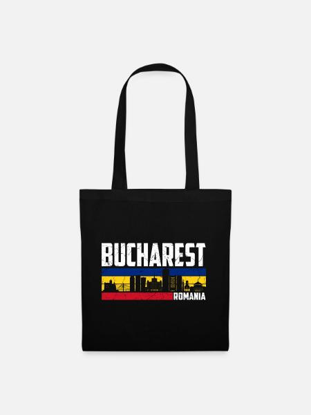 Bukarest Rumänien - Stoffbeutel - Schwarz