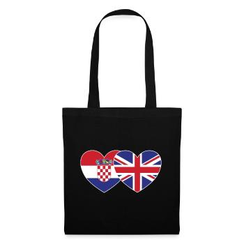 Croatia England Flag Heart - Tote Bag - black - Front