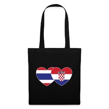 Thailand Croatia Flag Heart - Tote Bag - black - Front