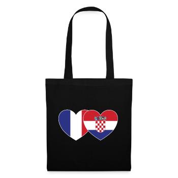 France Croatia Flag Heart - Tote Bag - black - Front