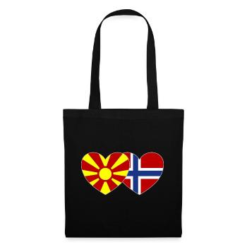 Macedonia Norway Flag Heart - Tote Bag - black - Front