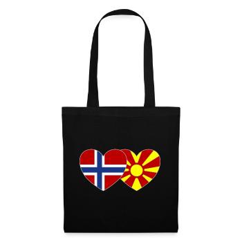 Norway Macedonia Flag Heart - Tote Bag - black - Front