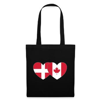 Danemark Canada Flag Heart - Sac en tissu - noir - Devant