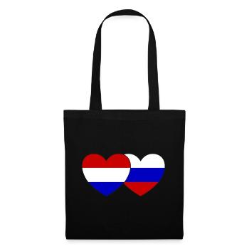 Holland Russia Flag Heart - Tote Bag - black - Front