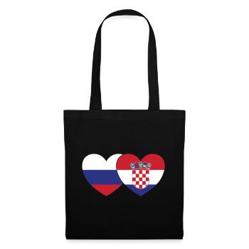 Russia Croatia Flag Heart - Tote Bag - black - Front