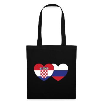 Croatia Russia Flag Heart - Tote Bag - black - Front