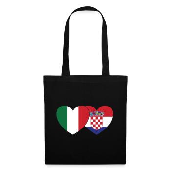 Italy Croatia Flag Heart - Tote Bag - black - Front