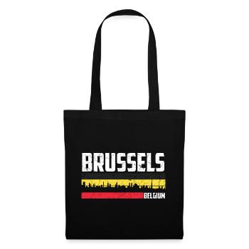 Bruxelles ville Belgique - Sac en tissu - noir - Devant