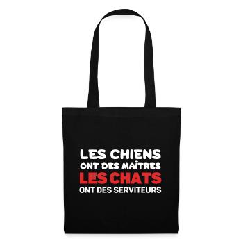 Chats et Chiens: Maîtres et Serviteurs - Sac en tissu - noir - Devant