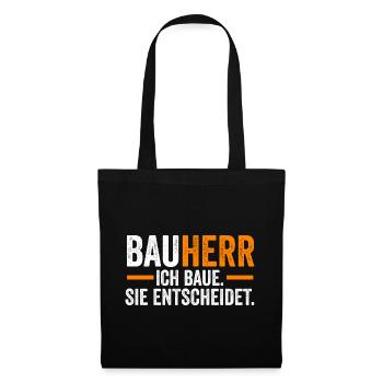 Bauherr - Stoffbeutel - Schwarz - Vorne