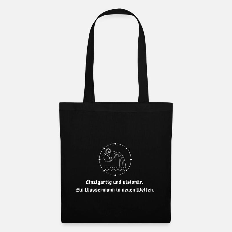 T-Shirt Sternzeichen Wassermann Astrologie - Stoffbeutel - Schwarz