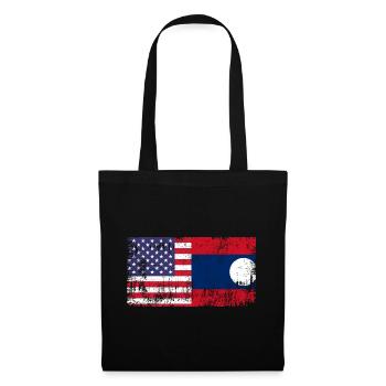 Génial moitié américain moitié laotien peuple lao Laos - Sac en tissu - noir - Devant