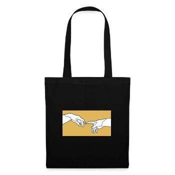 Creation of Adam hands, Michelangelo inspiration - Tote Bag - black - Front