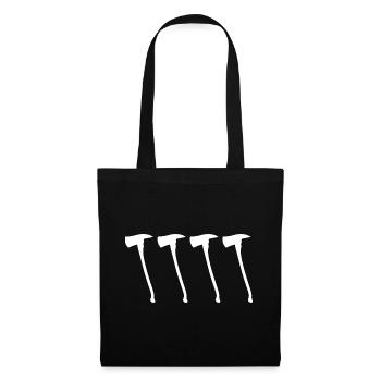 Croquis de hache de pompier - Sac en tissu - noir - Devant