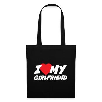 I Love my Girlfriend - Tote Bag - black - Front