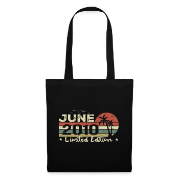 14. Juni Jubiläum Geboren 2010 Vibe Vintage - Stoffbeutel - Schwarz - Vorne