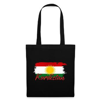 Kurdish flag with Kurdistan Kurds - Tote Bag - black - Front
